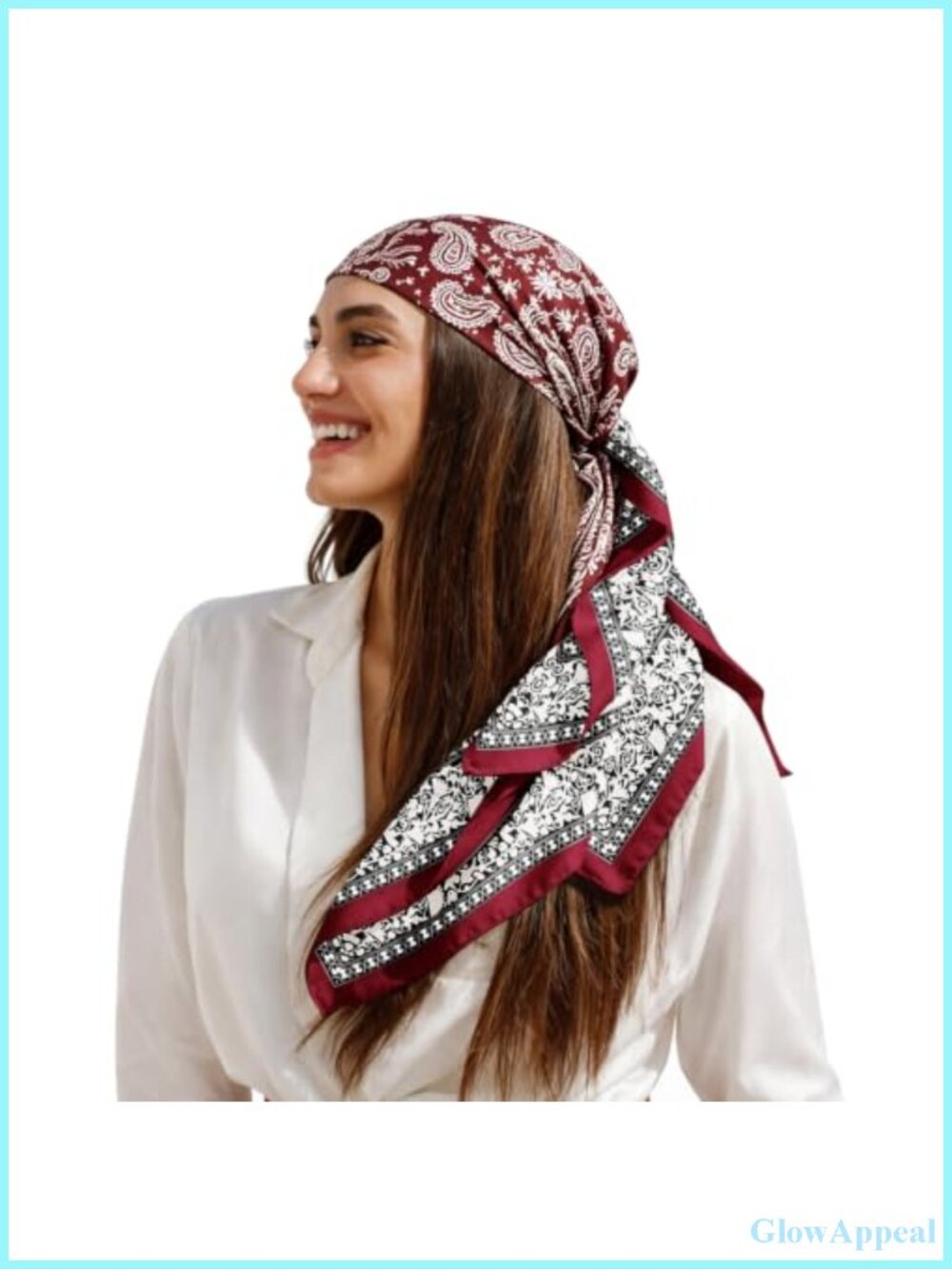 Silky Satin Square Head Scarf for Women, Large 35" Versatile Hair Scarf
